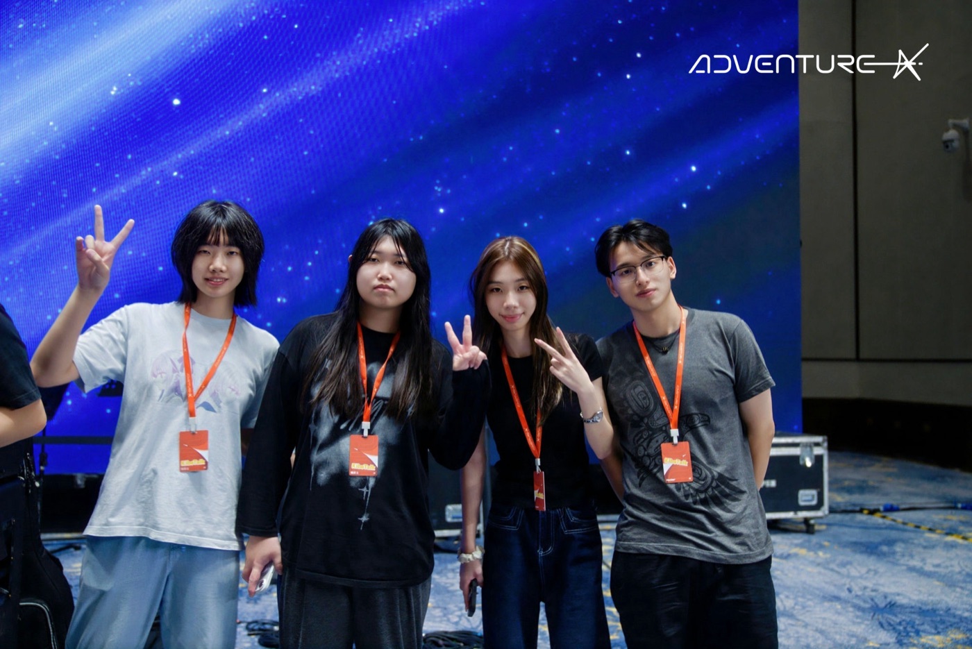 The four-person KiboTalk team at AdventureX